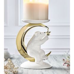 Bear And Moon Candle Holder