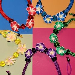 Hawaiian Plumeria Flower Bracelets 