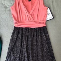 New Enfocus Orange And Silver Grey Dress
