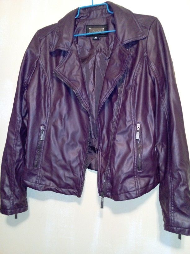Jou Jou Women's Leather Jacket Size M Pre Owned