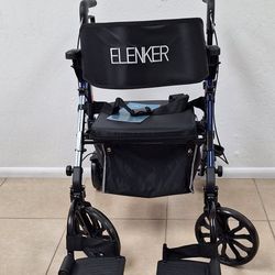 Elenker 2 in 1 Rollator Walker & Transport Chair