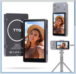 TTQ 4K 60fps Vlog Selfie Monitor Screen, Magnetic Phone Vlog Selfie Monitor Back Camera Monitor Screen, Bluetooth Remote, for Vlogging, TikTok, Live S