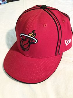 Miami Heat NBA Red Strip Hat Size 7 1/8