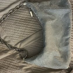Topshop silver night out bag