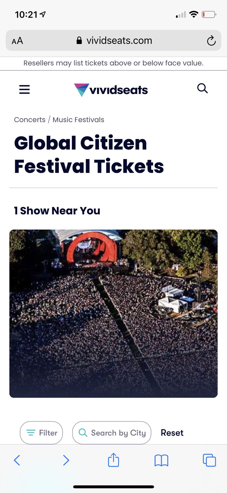 Global Citizen  VIP Tickets For Today!! 2 Tickets 250 Each  