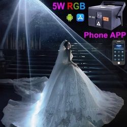 5W RGBW Animation Scan Projector Lights + Apple & Android App Control ILDA For Party Bars DJ Show Stage Lighting