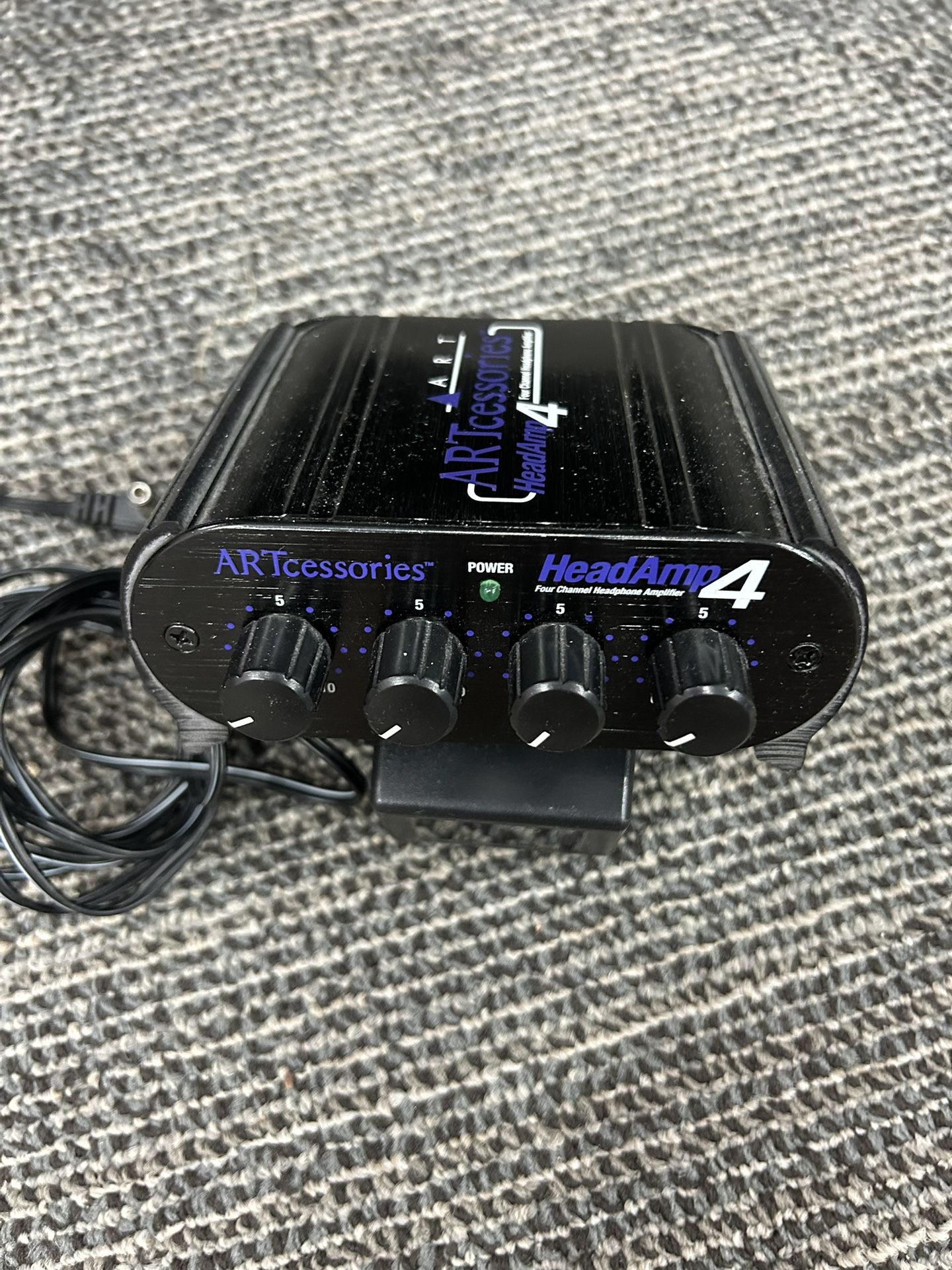 ART HeadAmp 4 Channel Stereo Headphone Amplifier ARTcessories w/ Power Adapter