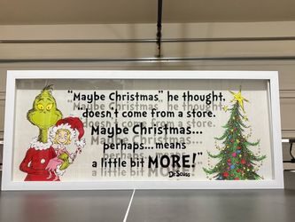 Dr. Seuss Grinch Christmas Quote Framed Wall Art