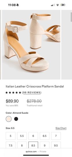 Italian Leather Crisscross Platform Sandal