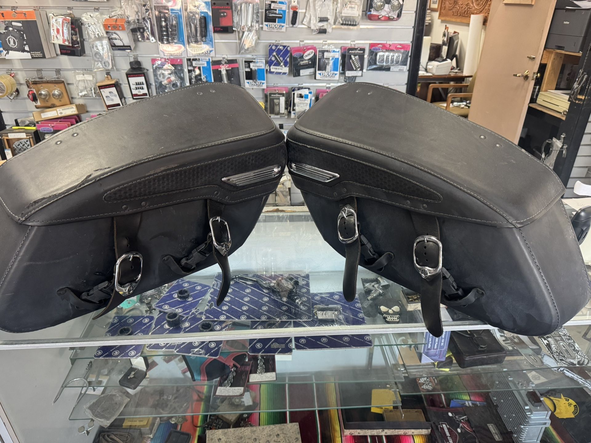 Harley Davidson Leather Saddlebags.