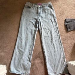 Edikted low rise light wash baggy jeans
