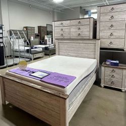 [OM] 🟪 Only $45 initial then take it home 🏡 Brand New  Willowton Queen Size Bedroom Set 