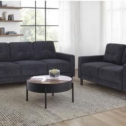New Sofa And Loveseat Steel Grey Both On Sale Now Don't Miss