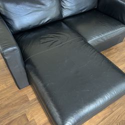 IKEA Couch FINNALA chaise Black Leather Sectional