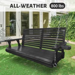 Brand New Wooden Porch Swing, 4ft Black - BP2305