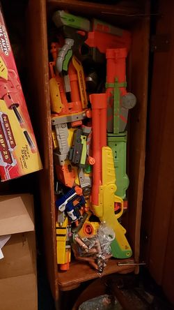 Huge toy Box full of nerf guns