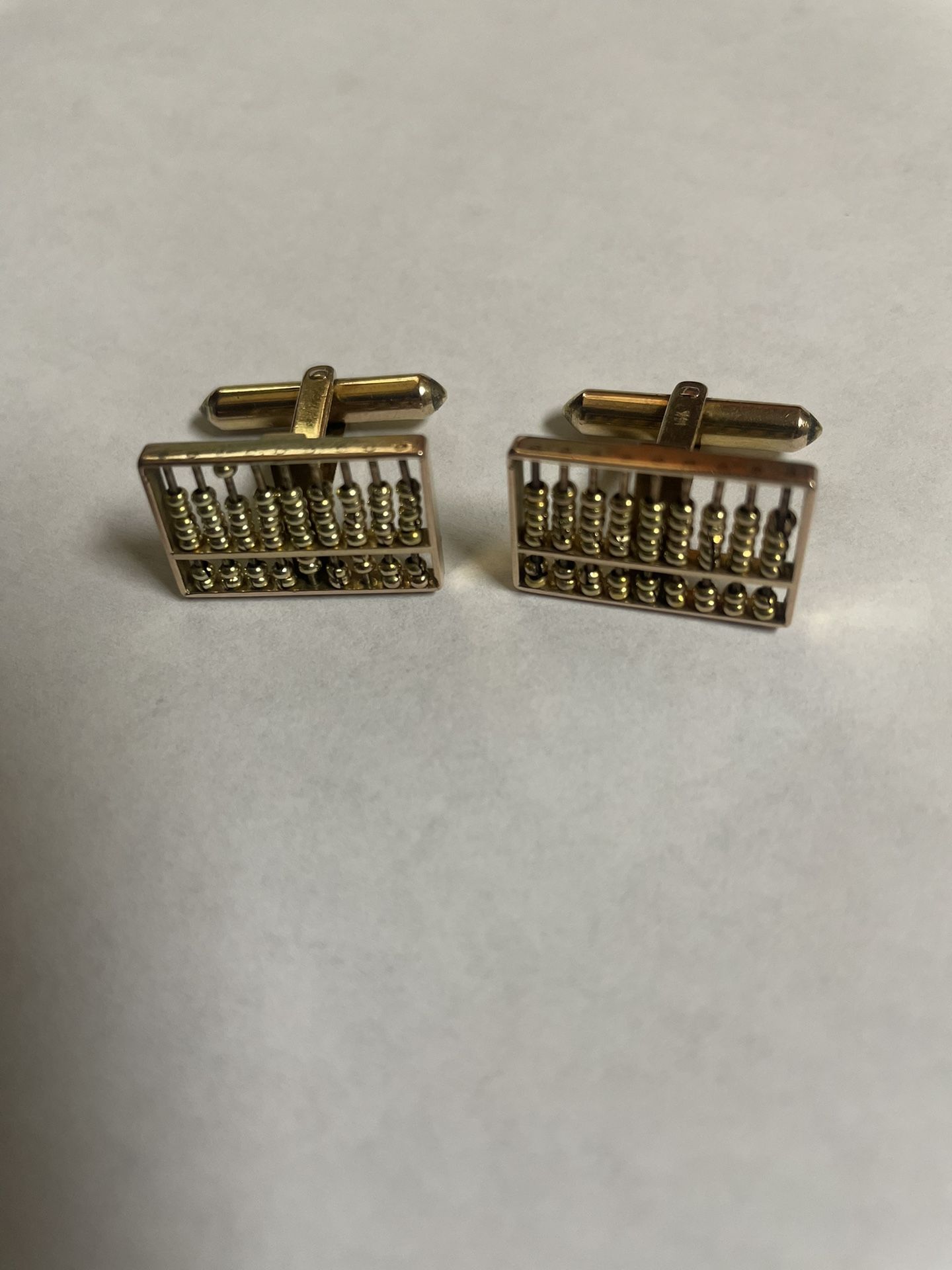 Vintage 14k Gold Abacus Cufflinks
