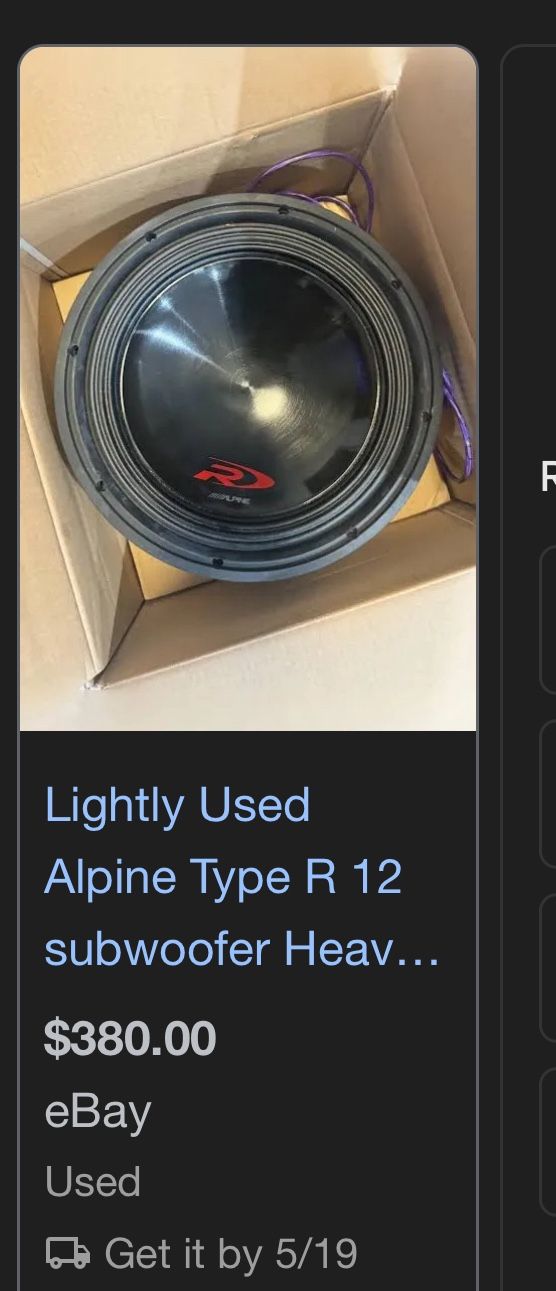 12 Subwoofer Alpine Type R 
