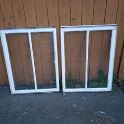 2 Wood Windows 28x36