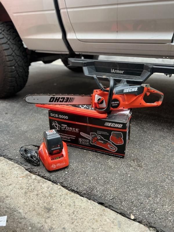 eFORCE 18 in. 56V Cordless Electric Battery Brushless Rear Handle Chainsaw Kit with 5.0Ah Battery and Charger,New Products : American Fashion Style Bags On Sale