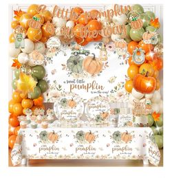 New Little Pumpkin Baby Shower Decoration A Little Pumpkin is on The Way Baby Shower Fall Pumpkin Floral Thanksgiving Fall Autumn Themed Party Supplie