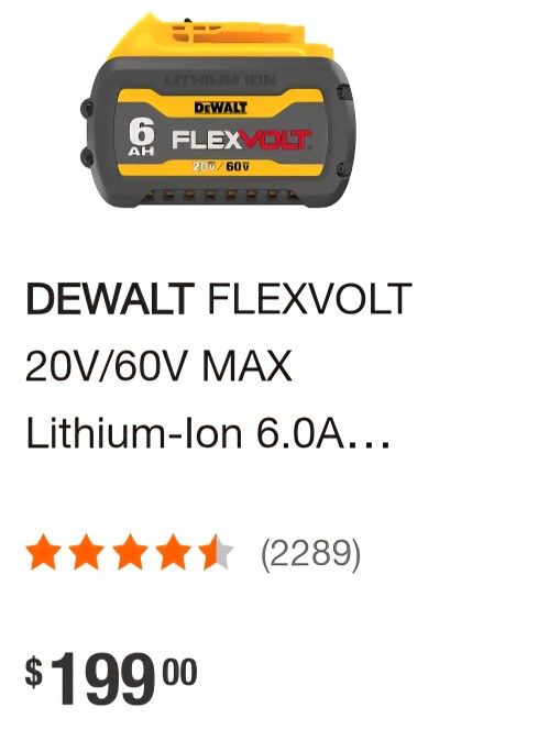 Dewalt 6Ah flexvolt