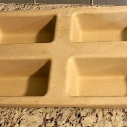 Vintage Pampered Chef Stoneware 4 Section Mini Loaf Baking Pan Family Heritage