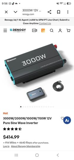 Renogy 3000W Inverter (New)