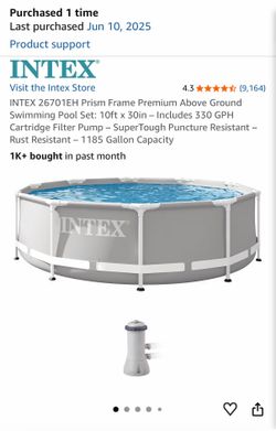 10ftX30in INTEX POOL