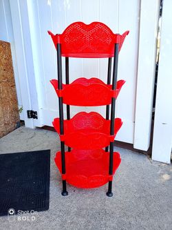 Kitchen Baskets Red Scolops 4 Tiers