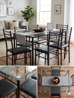 Modern Glass Top Dining Set
