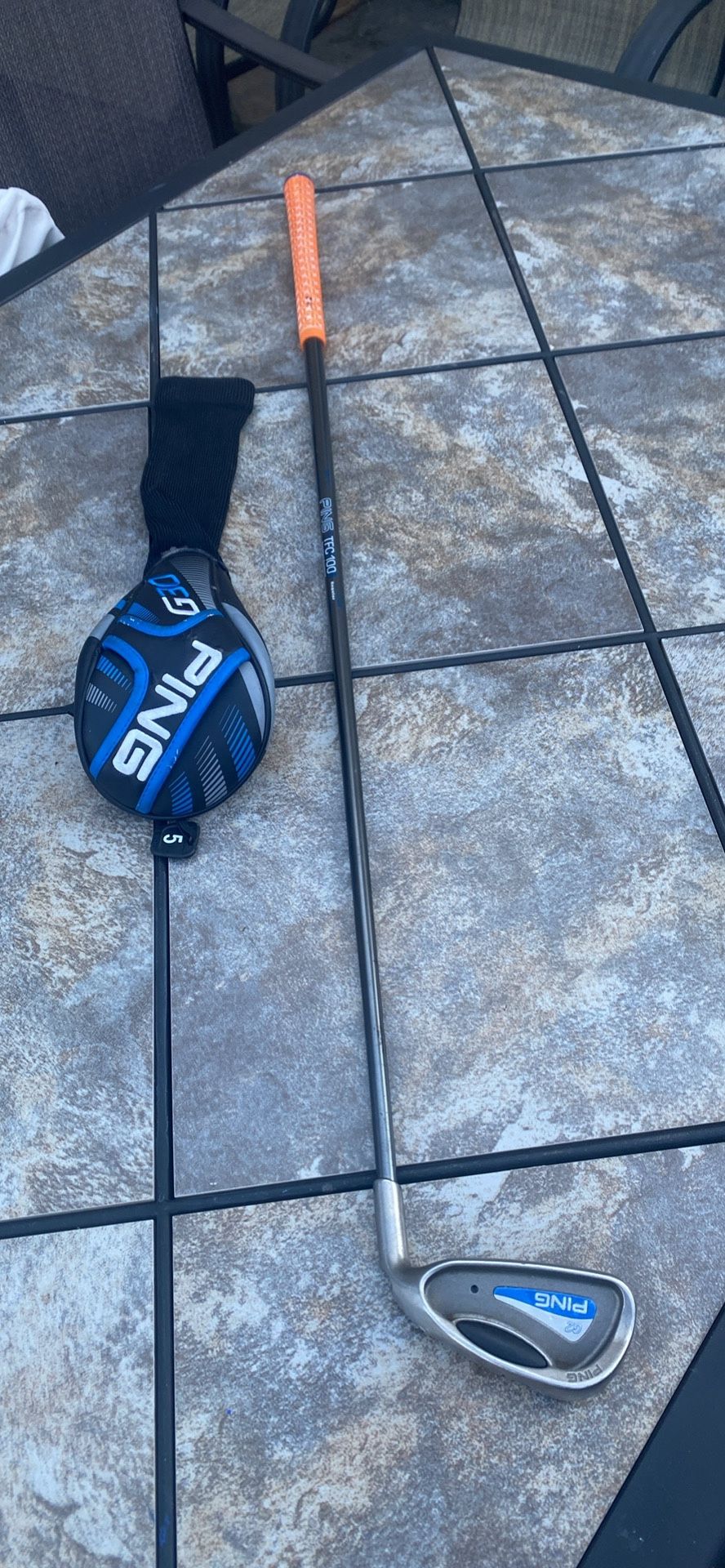 Nice RH PING G2 Blue Dot 5-Iron with a PING TFC 100 Regular Tip Flex Control W/PING #5 Golf Sleeve