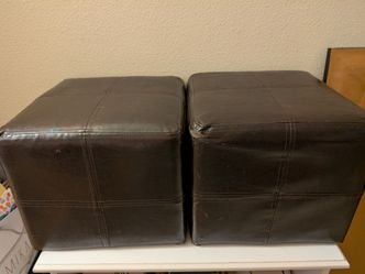 2 small padded foot stools