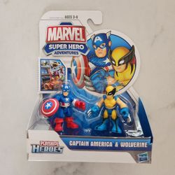 Playskool Marvel Super Hero Adventures Captain America & Wolverine