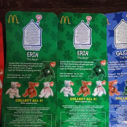 2 full sets of ty McDonald's collectible beanie babies