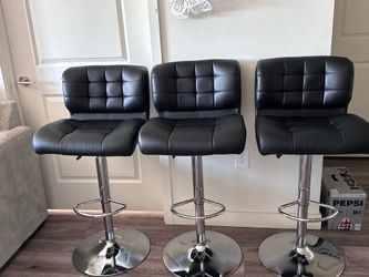 Black leather chairs