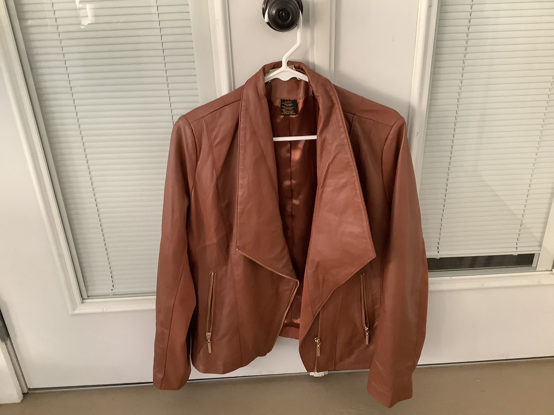 Iman Global Chic moto Leather jacket,  Women’s Large