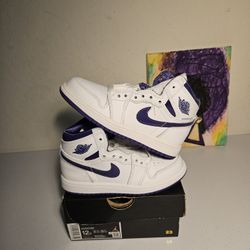 Size 12c - Kids Court Purple Jordan 1's - $115