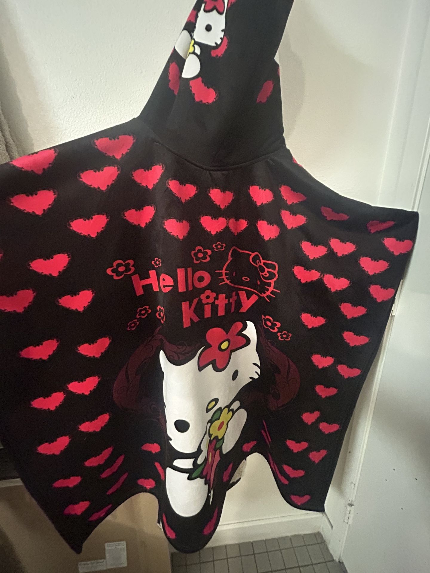 Black and Red Hello Kitty Poncho