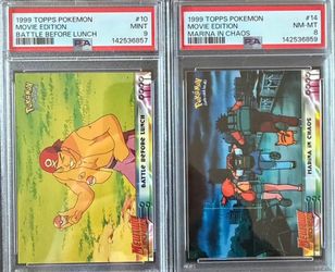 1999 Topps Pokémon The First Movie PSA Graded 2-Card Lot