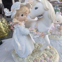 Precious Moments PEACE IN THE VALLEY Limited Ed Figure 649929 Girl Horse 1999