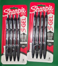 Sharpie S-Gel Black Gel Pens 0.5mm 4-Pack – NEW