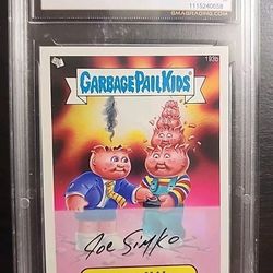 2013 Garbage Pail Kids Heady Hal GMA 10 GEM MT #193b Autograph Sticker JOE SIMKO