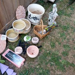 Various Sizes Flower Pots,Wind Chimes, Gardening Tools