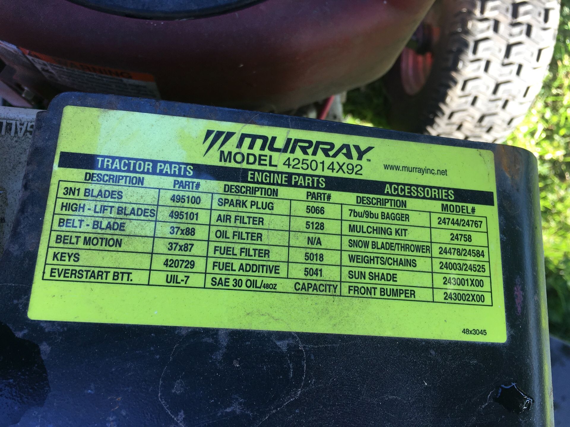 Murray 425014x92 hotsell