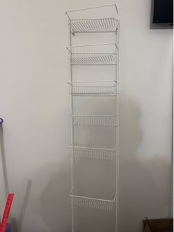 White Wire Pantry Organizer with 6 Baskets