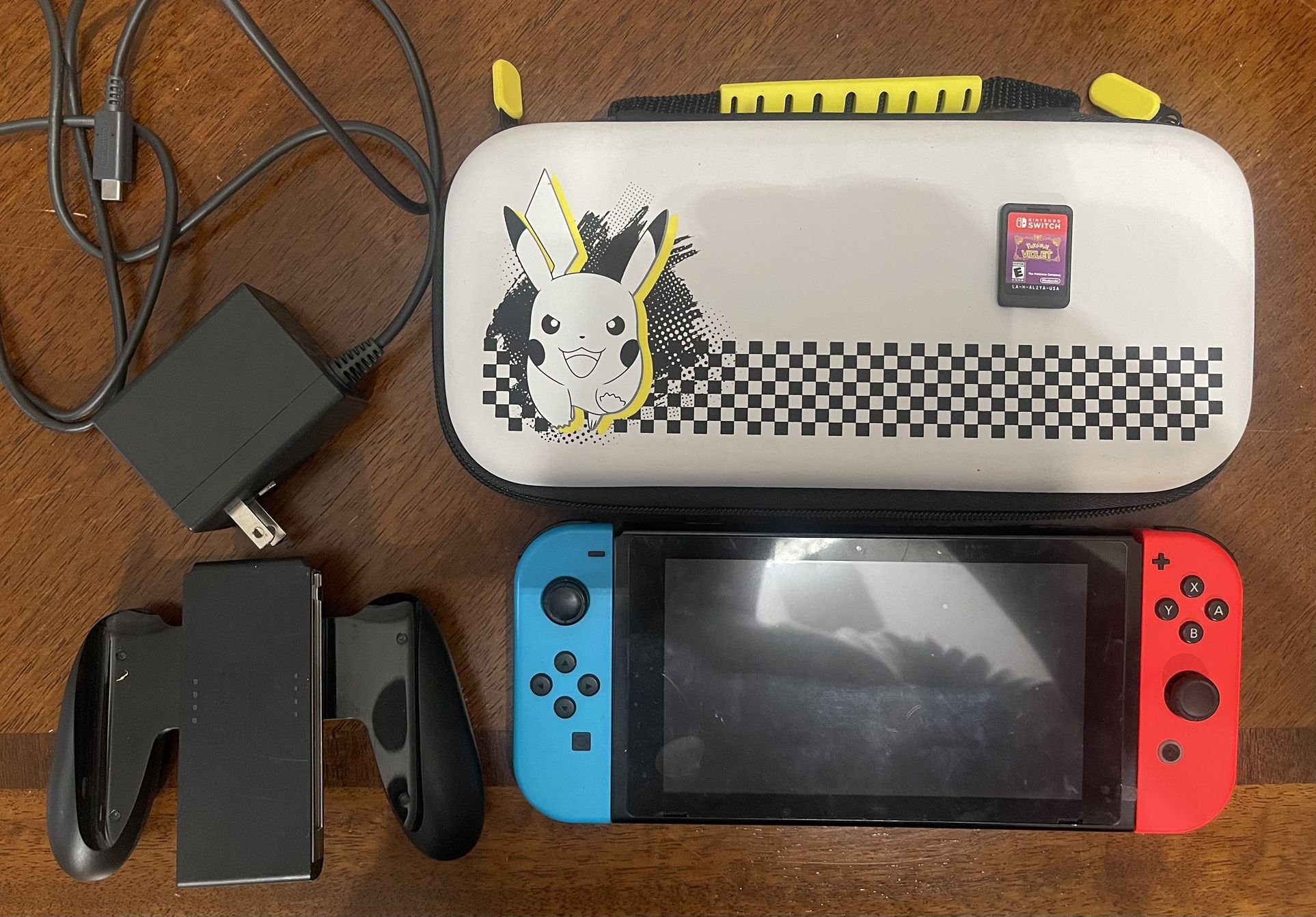 Nintendo Switch With Pokemon Violet Dock Charger And Case
