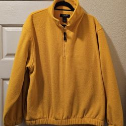 Men's Large  Croft and Barrow Yellow Fleece Pullover
