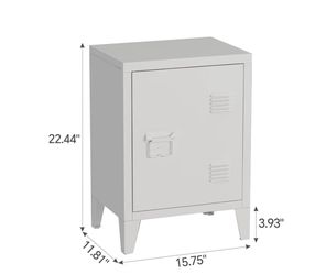 White Metal Nightstand