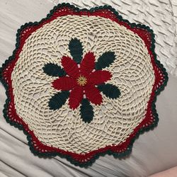 13” Round doily - Crochet Christmas Flower